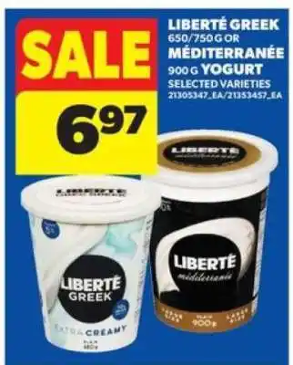Real Canadian Superstore LIBERTÉ Greek or Méditerranée Yogurt offer