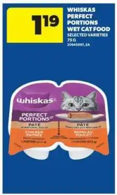 Real Canadian Superstore Whiskas Perfect Portions wet cat food offer