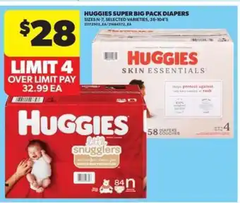 Real Canadian Superstore HUGGIES SUPER BIG PACK DIAPERS offer