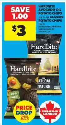 Real Canadian Superstore Hardbite Avocado Oil Potato Chips or Classic Potato Chips offer