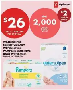 Real Canadian Superstore WaterWipes Sensitive Baby Wipes or Pampers Sensitive Baby Wipes offer