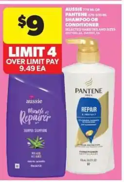 Real Canadian Superstore Aussie or Pantene Shampoo or Conditioner offer