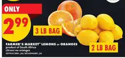 No Frills FARMER'S MARKET LEMONS or ORANGES offer