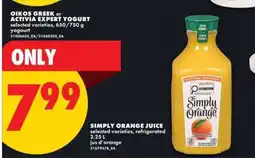 No Frills Oikos Greek or Activia Expert Yogurt offer