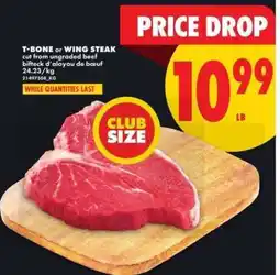 No Frills T-BONE or WING STEAK offer