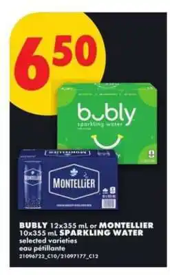No Frills bubly or MONTELLIER Sparkling Water offer