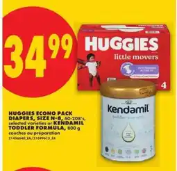 No Frills Huggies Econo Pack Diapers or Kendamil Toddler Formula offer
