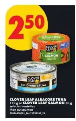 No Frills CLOVER LEAF ALBACORE TUNA or CLOVER LEAF SALMON offer