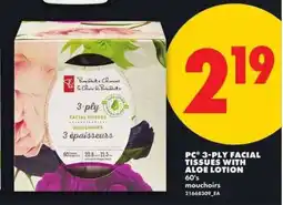 No Frills PC 3-Ply Facial Tissues with Aloe Lotion offer