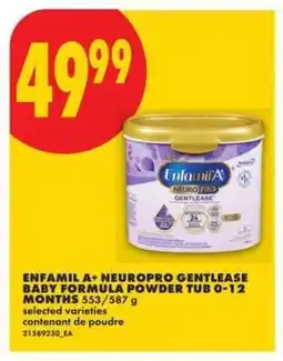 No Frills Enfamil A+ NeuroPro Gentlease Baby Formula Powder Tub 0-12 Months offer