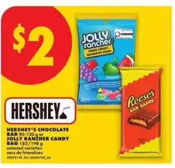 No Frills Hershey's Chocolate Bar or Jolly Rancher Candy offer