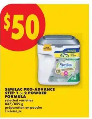 No Frills Similac Pro-Advance Step 1 or 2 Powder Formula offer
