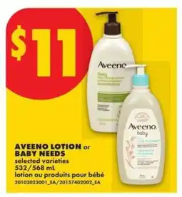 No Frills AVEENO LOTION or BABY NEEDS offer