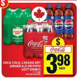 Food Basics Coca-Cola, Canada Dry Ginger Ale or Pepsi Soft Drinks offer