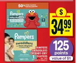 Food Basics Pampers Swaddlers or Baby-Dry Diapers offer