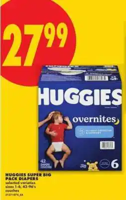 No Frills HUGGIES SUPER BIG PACK DIAPERS offer