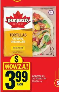 Food Basics DEMPSTER’S 10” TORTILLAS offer