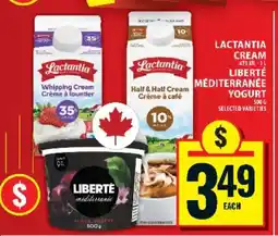 Food Basics Lactantia Cream / Liberté Méditerranée Yogurt offer