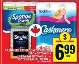 Food Basics Cashmere Bathroom Tissue, Sponge Towels Ultra Paper Towels, Scotties Facial Tissue offer