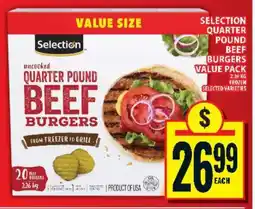 Food Basics Selection Quarter Pound Beef Burgers Value Pack offer