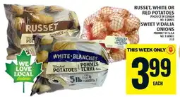 Food Basics Russet, White or Red Potatoes / Sweet Vidalia Onions offer