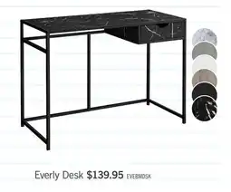 The Brick Everly 42.25 Office Desk with Drawer - Black Marble-Look offer