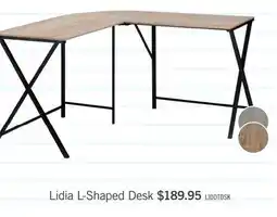 The Brick Lidia 55.25 L-Shaped Corner Office Desk - Taupe offer