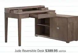 The Brick Jude 55 Reversible Office Desk with 3-Drawers & Cabinet- Hazelnut offer