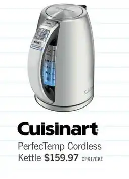 The Brick Cuisinart PerfecTemp Cordless Electric Programmable Kettle – CPK-17C offer