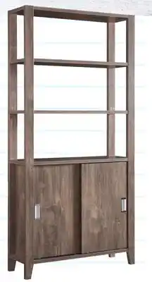 The Brick Jude 36 3-Shelf Bookcase with Cabinet- Hazelnut offer