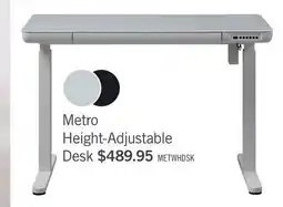 The Brick Metro 47.24 Height-Adjustable Office Desk with Storage and USB Ports - White offer