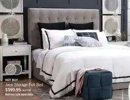 The Brick Jace Upholstered Storage Platform Bed in Taupe Fabric, Tufted - Full Size offer