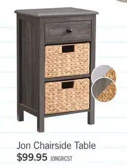 The Brick Jon 15.5 Chairside Table with 2 Baskets & Drawer - Distressed Grey offer