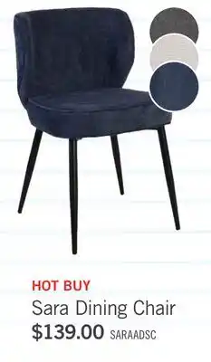 The Brick Sara Wing-Back Dining Chair with Polyester Fabric, Metal - Blue offer