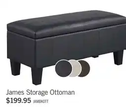 The Brick James 39.25 Faux Leather Storage Ottoman - Black offer