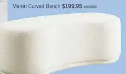 The Brick Maren 47.25 Fabric Curved Bench - Cream offer