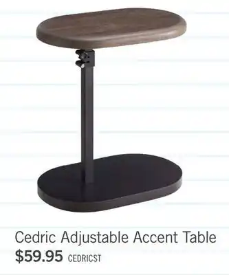 The Brick Cedric 18 Adjustable Accent Table – Walnut Oak and Black offer