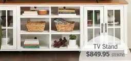 The Brick Sterling 95.83 Modern TV Stand with Storage and Cable Management for TVs up to 100 – Brown & White offer