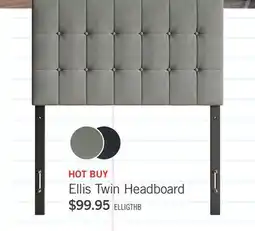 The Brick Ellis Upholstered Headboard in Grey Fabric, Button Tufted - Twin Size offer