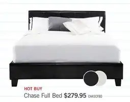 The Brick Chase Upholstered Bed in Brown Vegan-Leather Fabric - Full Size offer