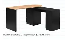 The Brick Ridley 55.1 Convertible L-Shaped Desk with 3-Drawers - Black and Oak offer