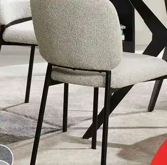 The Brick Luka Dining Chair with Boucle Fabric, Metal - Grey offer