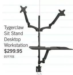 The Brick Tygerclaw Sit Stand Desktop Workstation - Black offer