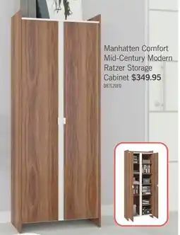 The Brick Manhattan Comfort Mid-Century Modern Ratzer Storage Cabinet with 11 Shelves - Brown & White offer