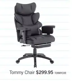 The Brick Tommy 28.7 Faux Leather Adjustable Office Chair with Footrest and Adjustable Arms – Black offer