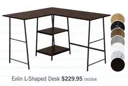 The Brick Evlin 42 L-Shaped Office Desk with Shelves - Espresso offer