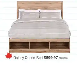 The Brick Oakley Platform Bed with Headboard & Storage Frame, Made in Canada, Natural - Queen Size offer