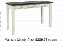The Brick Madison County 50 Office Office Desk with 3-Drawers - Vintage White with Barnwood Brown offer