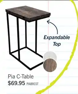 The Brick Pia 18 C-Table with Expandable Top - Brown offer