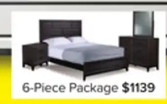 Leon's Fog 6-Piece Queen Bedroom Package - Grey, Black offer